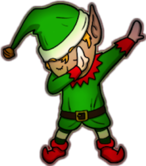 Cartoon Elf Dabbing Pose PNG