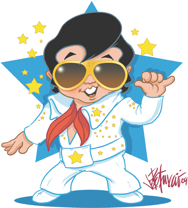 Cartoon Elvis Impersonator.png PNG