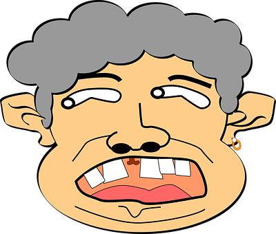 Cartoon Exaggerated Facial Expression PNG