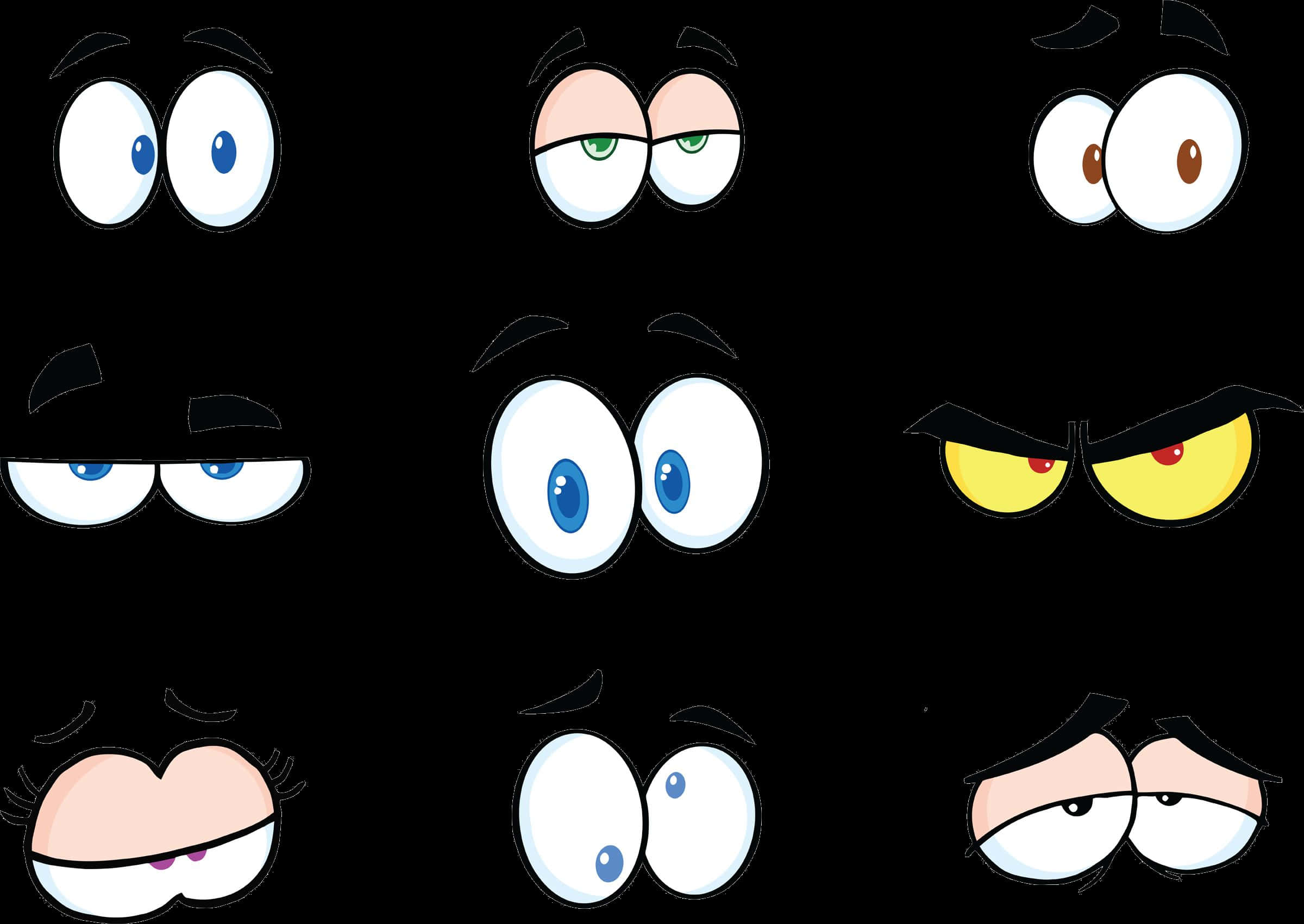 Cartoon Expressions Collage PNG
