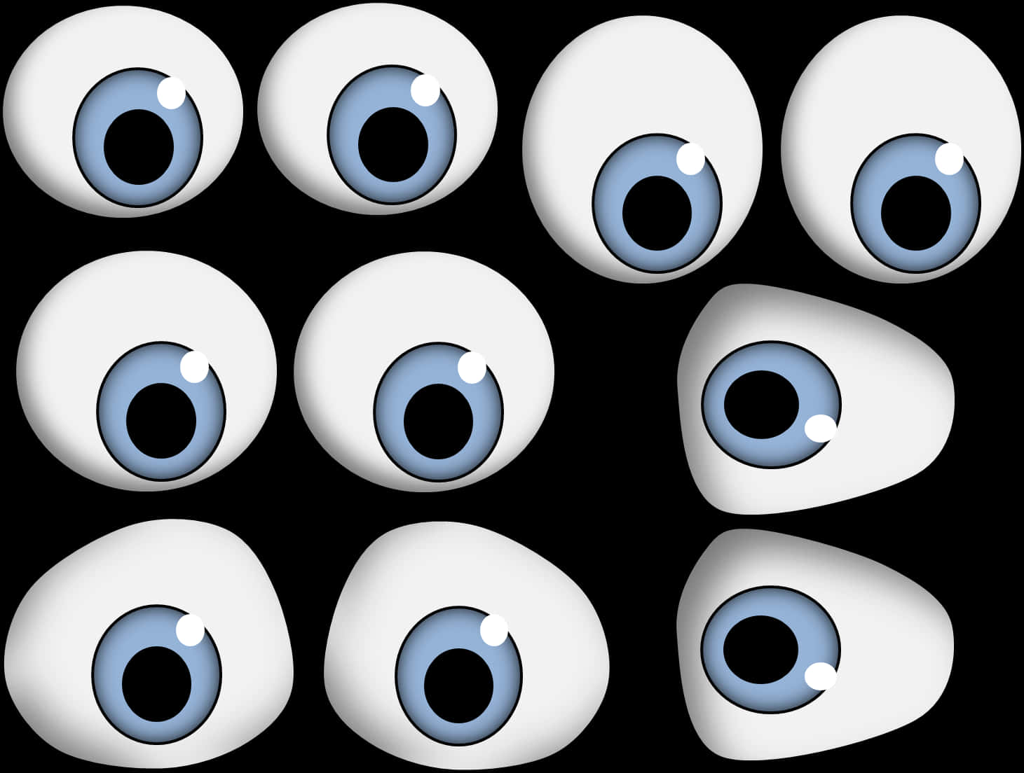 Cartoon Eyeballs Collection PNG