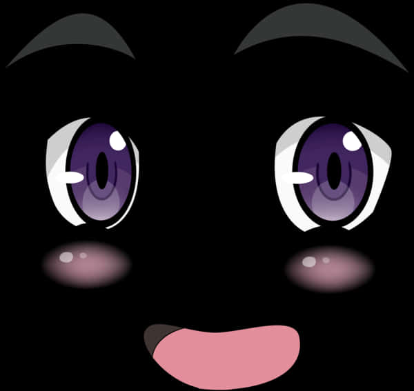 Cartoon Face Closeup Dark Background PNG