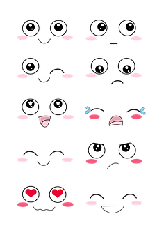 Cartoon Facial Expressions Collection.jpg PNG