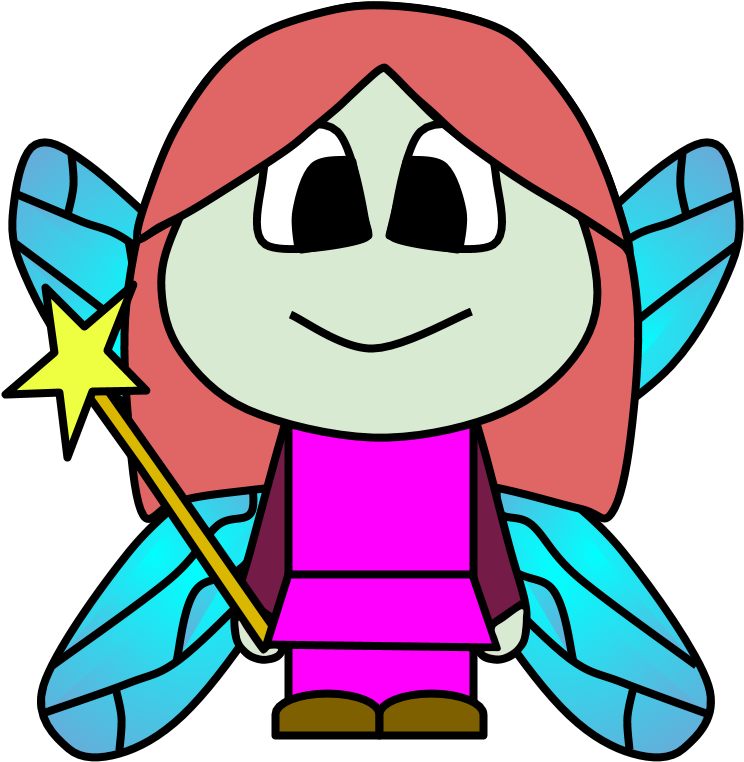 Cartoon Fairywith Magic Wand PNG