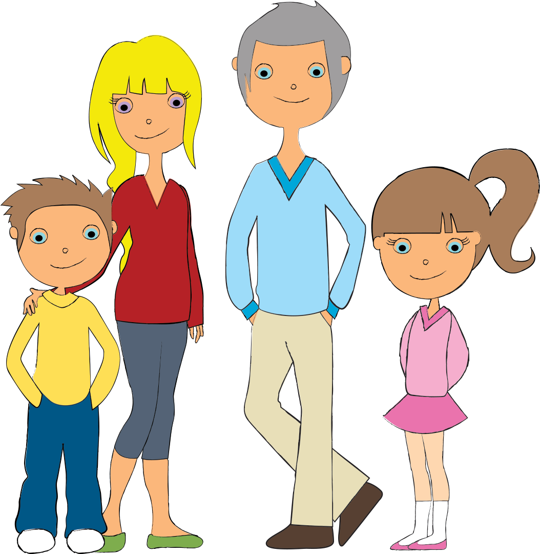 Download Cartoon Family Illustration | Wallpapers.com