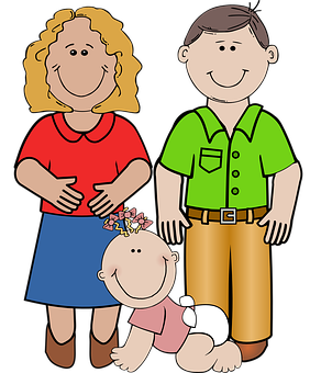 Cartoon Family Portrait PNG