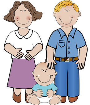 Cartoon Family Portrait PNG