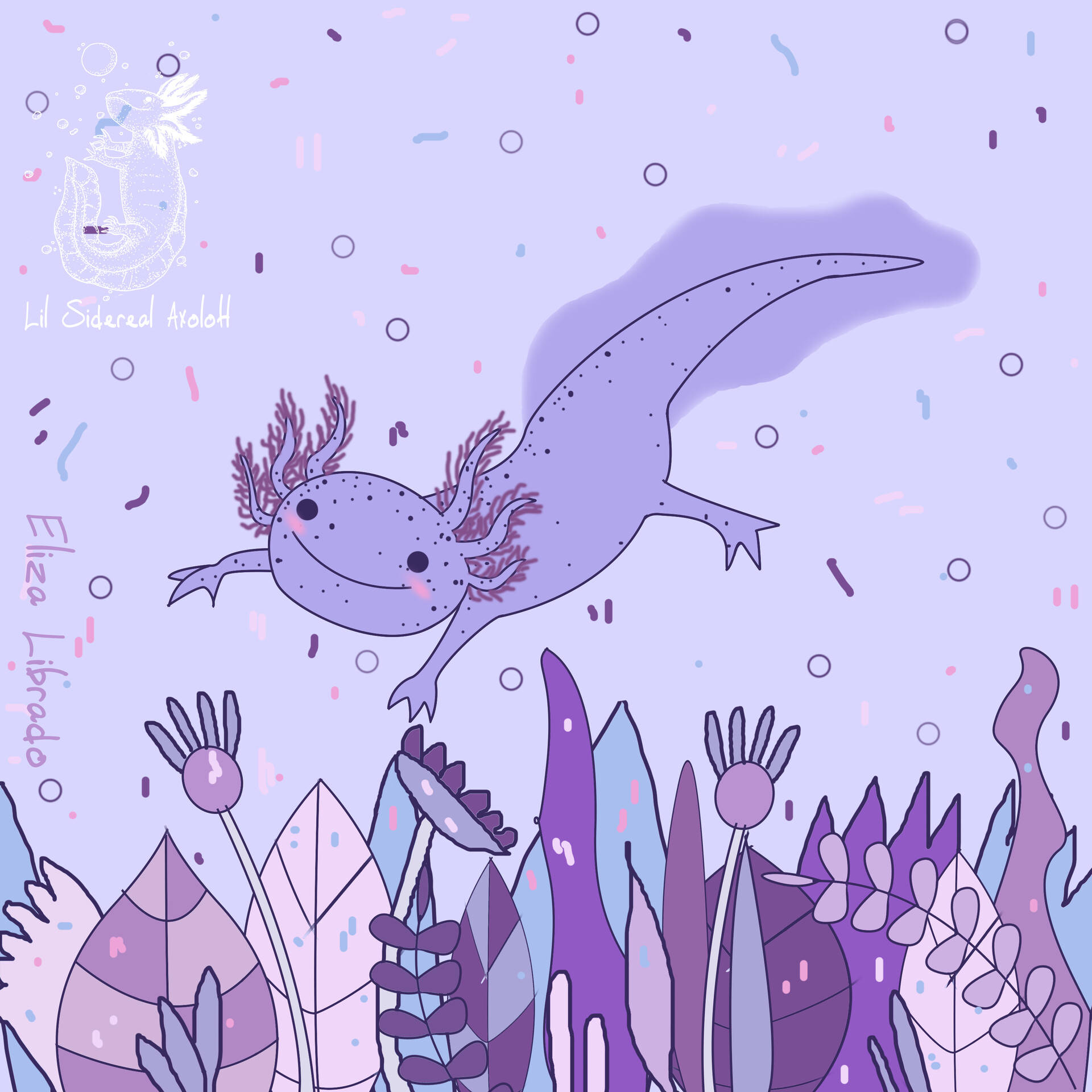 Cartoonfan Art Axolotl: Cartoon-fan-kunst Axolotl Wallpaper