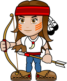 Cartoon Female Archer PNG