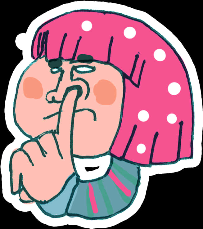 Cartoon Finger On Nose Sticker PNG