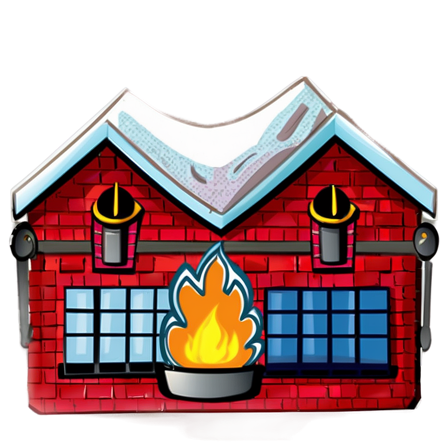 Cartoon Fire House Png Trs PNG