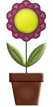 Cartoon Flowerin Pot PNG