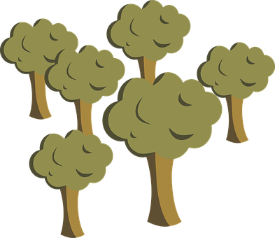 Cartoon Forest Vector Illustration PNG