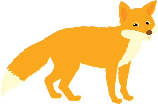 Cartoon Fox Standing Profile PNG