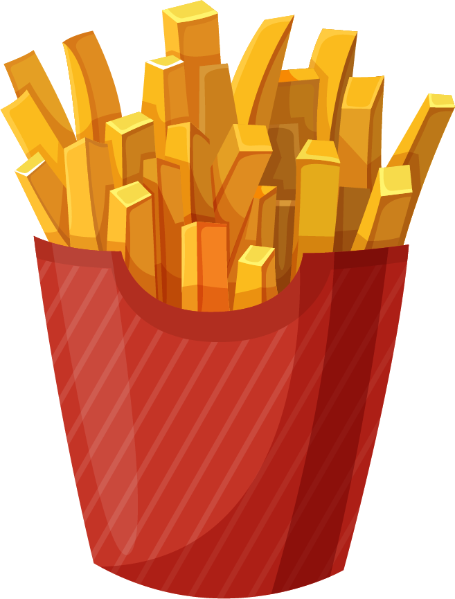 Cartoon French Fries Illustration PNG