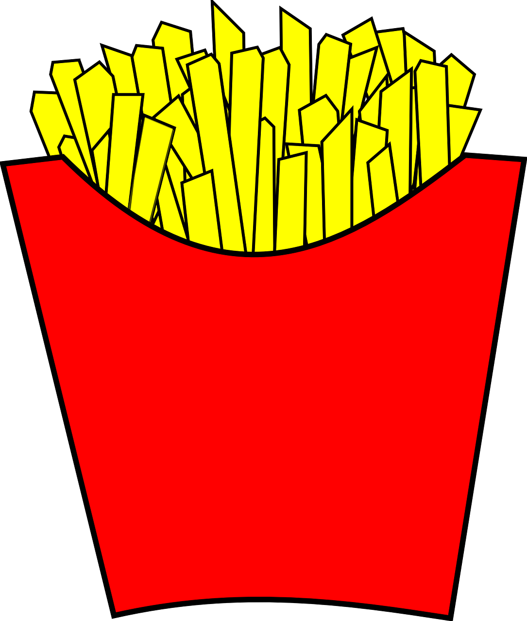 Cartoon French Friesin Red Container PNG