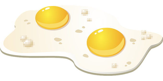 Cartoon Fried Eggs Illustration PNG