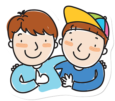 Cartoon Friends Sticker PNG