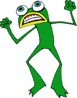 Cartoon Frog Angry Expression PNG