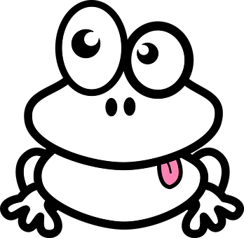 Cartoon Frog Black Background PNG