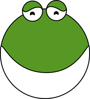 Cartoon Frog Face Graphic PNG