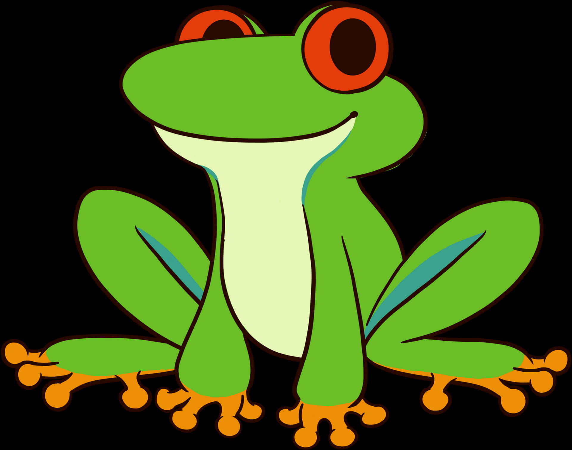 Cartoon Frog Illustration PNG