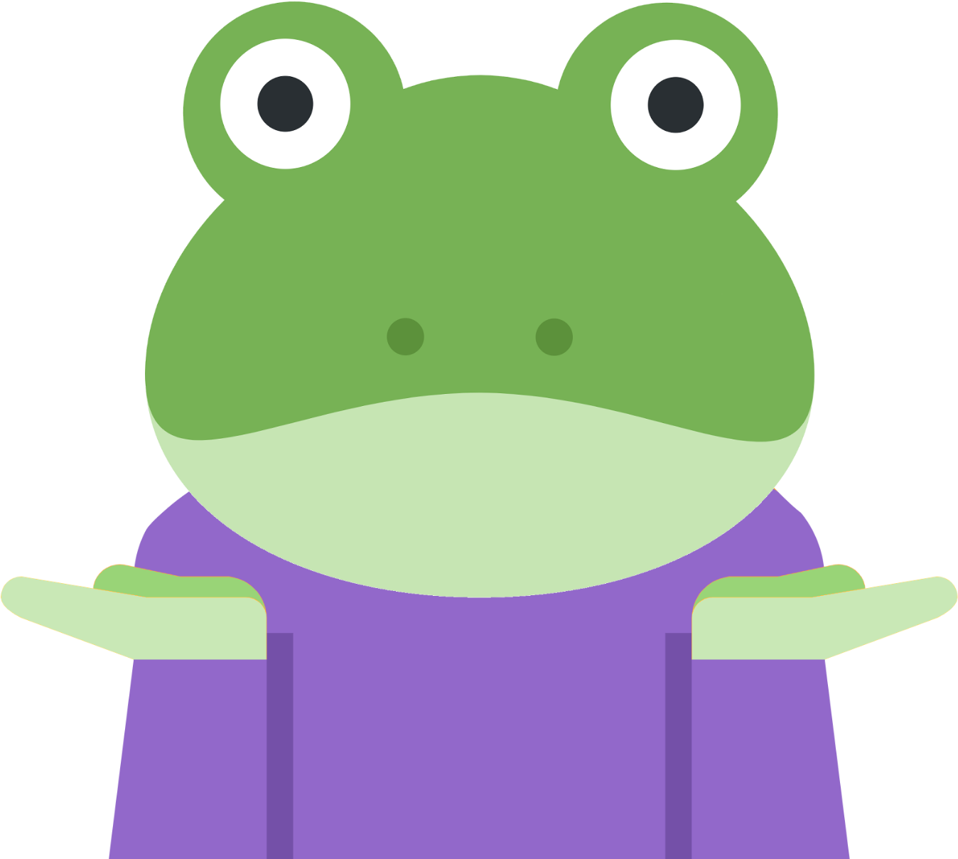 Cartoon Frog Shrugging PNG