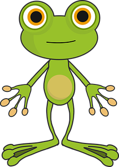 Cartoon Frog Standing PNG