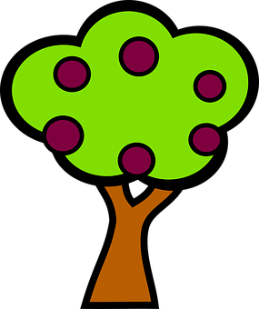 Cartoon Fruit Tree Graphic PNG