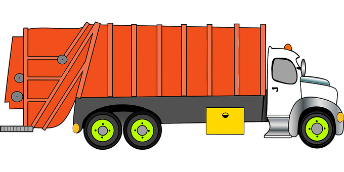 Cartoon Garbage Truck Illustration PNG