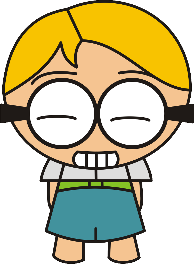 Download Cartoon Geek Character.png | Wallpapers.com