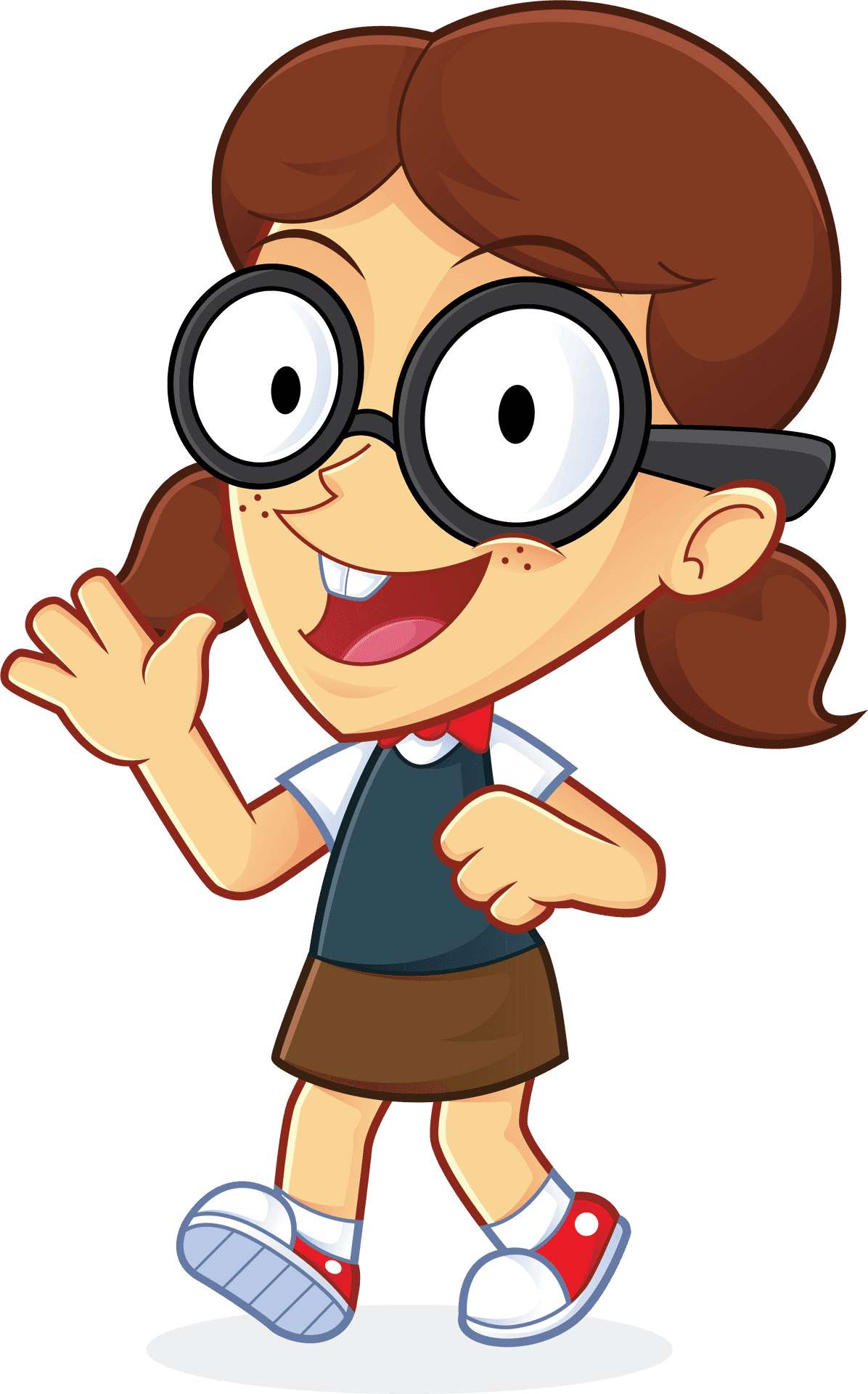 Cartoon Geek Girl Character PNG
