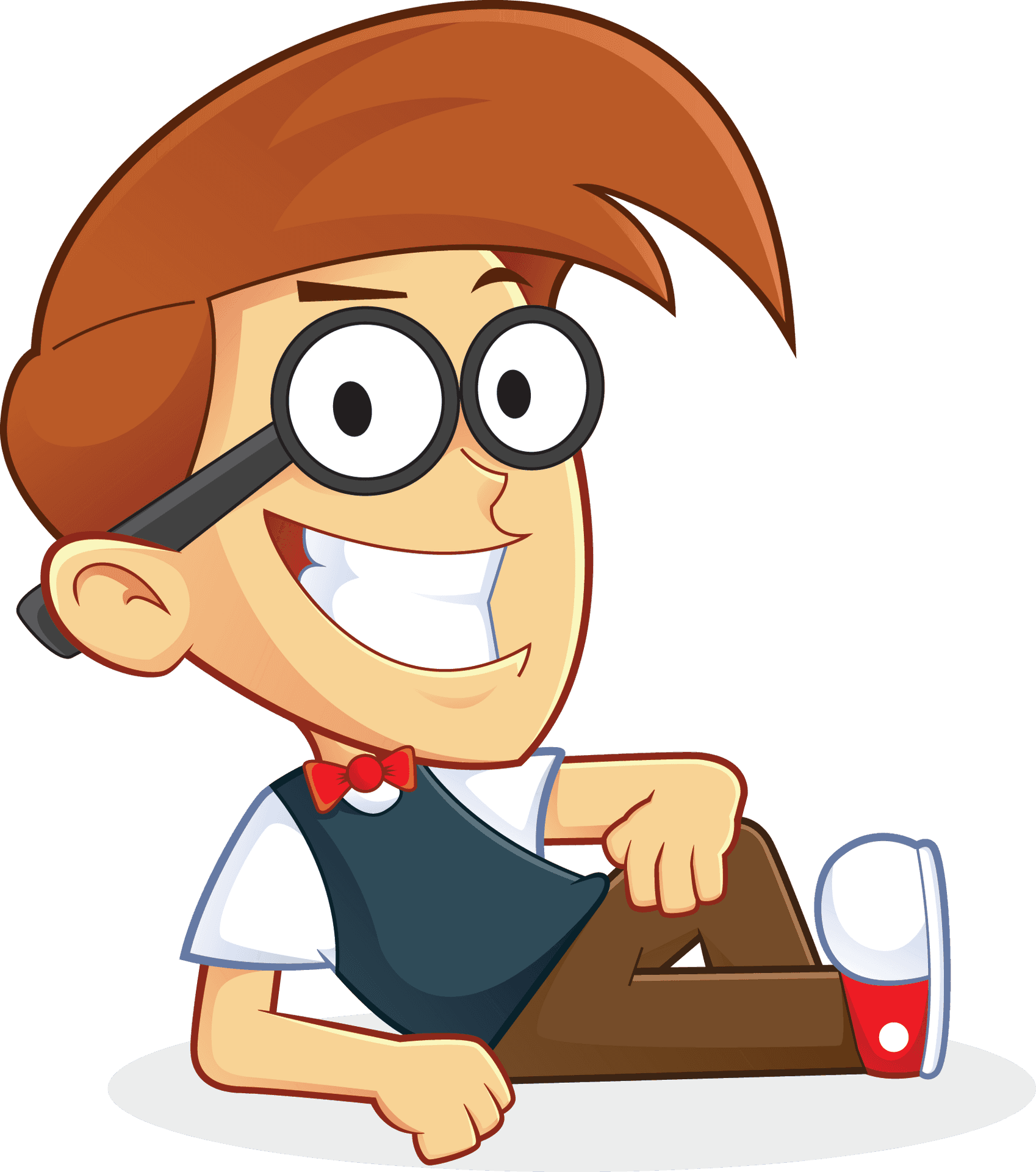 Cartoon Geek With Laptop PNG