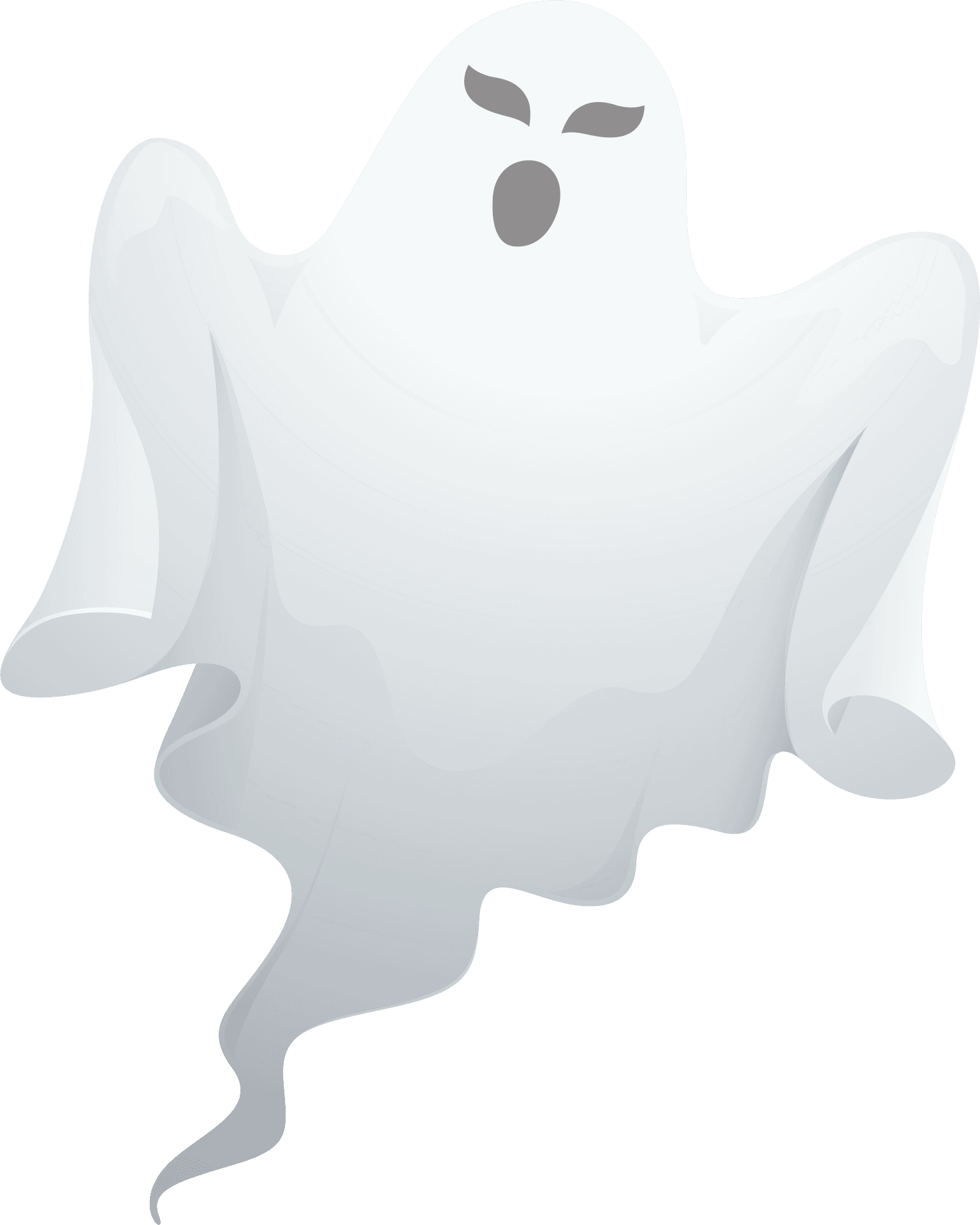 Cartoon Ghost Floating Graphic PNG
