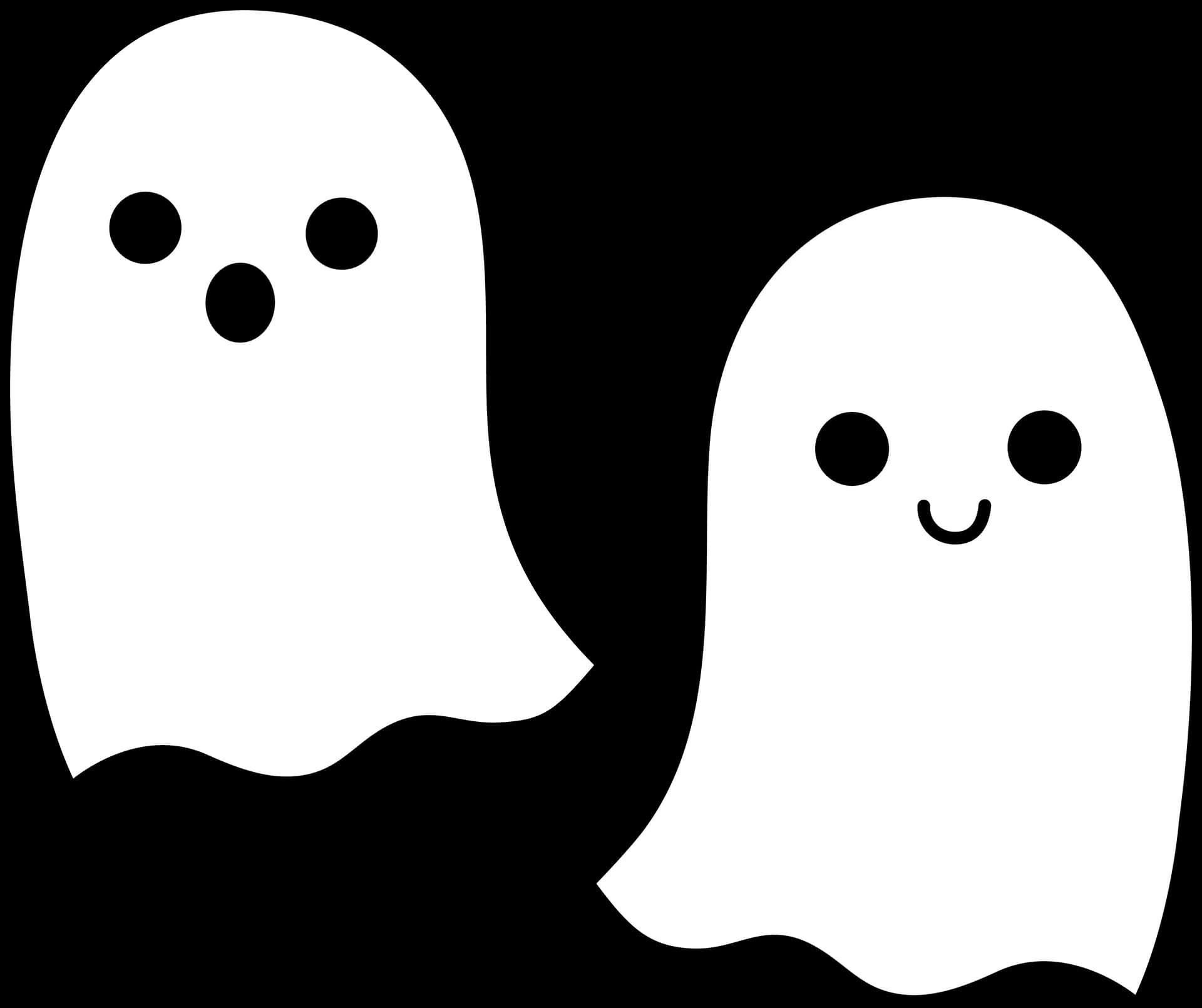 Cartoon Ghosts Friendlyand Spooky PNG