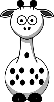 Cartoon Giraffe Blackand White PNG