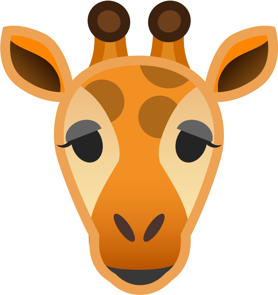 Cartoon Giraffe Face Graphic PNG
