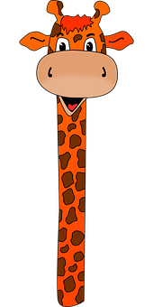 Cartoon Giraffe Headand Neck PNG