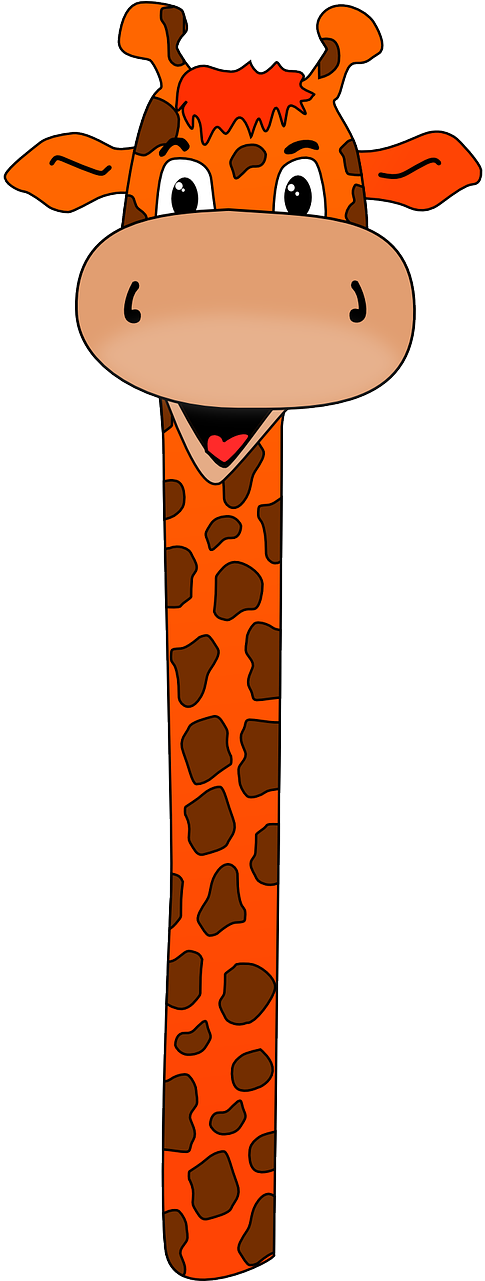 Cartoon Giraffe Portrait PNG