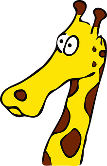 Cartoon Giraffe Portrait PNG