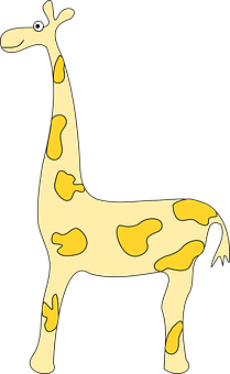 Cartoon Giraffe Standing PNG