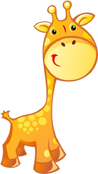 Cartoon Giraffe Standing PNG