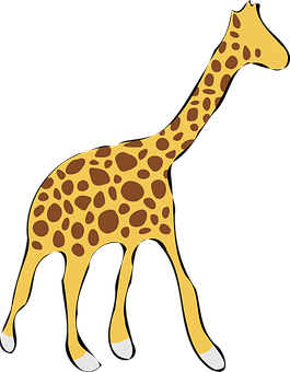 Cartoon Giraffe Standing Graphic PNG