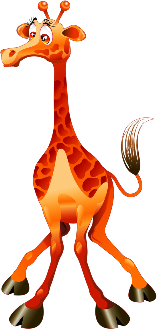 Cartoon Giraffe Standing PNG