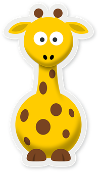 Cartoon Giraffe Sticker PNG