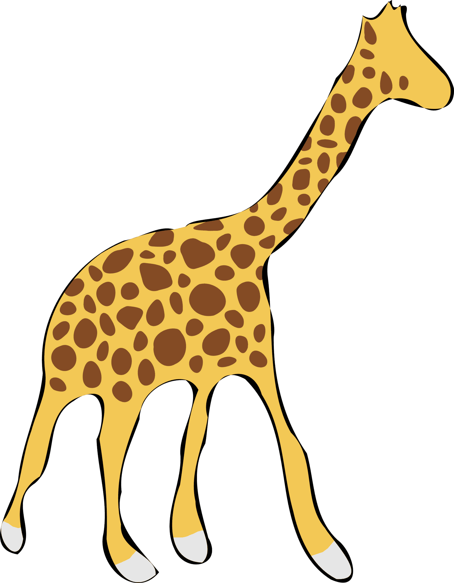 Cartoon Giraffe Walking PNG