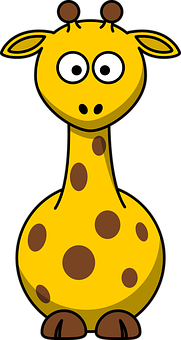 Cartoon Giraffe Yellow Background PNG