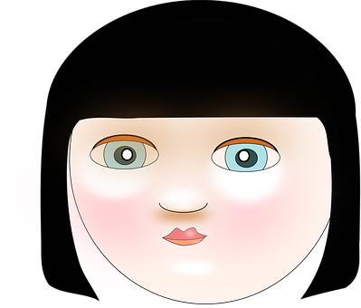 Cartoon Girl Facein Darkness PNG