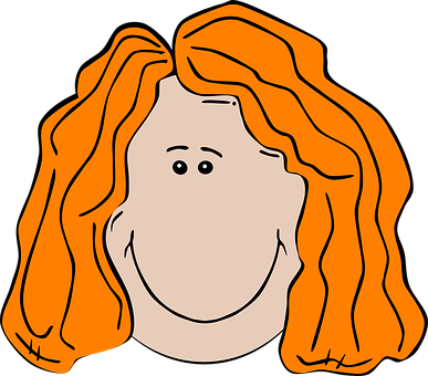 Cartoon Girl Orange Hair PNG