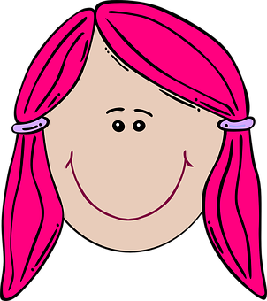 Cartoon Girl Smiling Face PNG